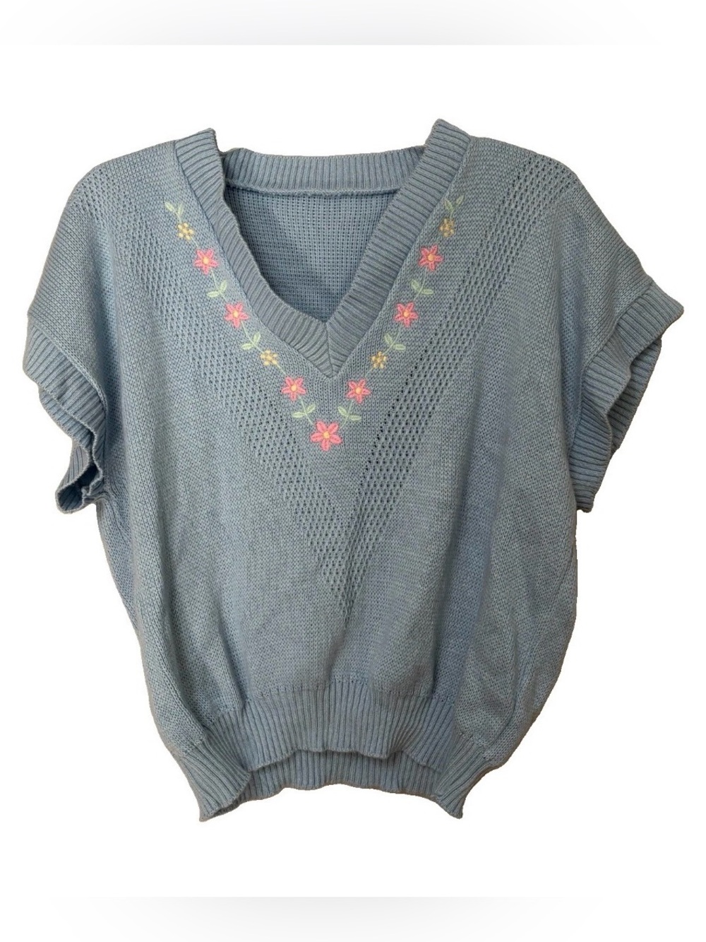 Vintage Women’s Sweater Best Floral Acrylic Grandmacore Cottagecore USA Made
